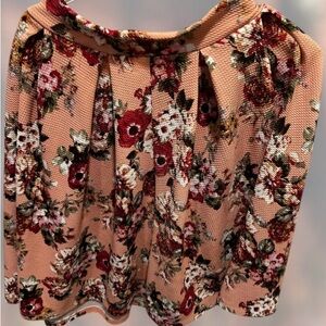 Size S. Haute Monde Floral Skirt - Peach and Burgundy